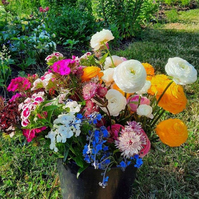 flower arrangers bucket